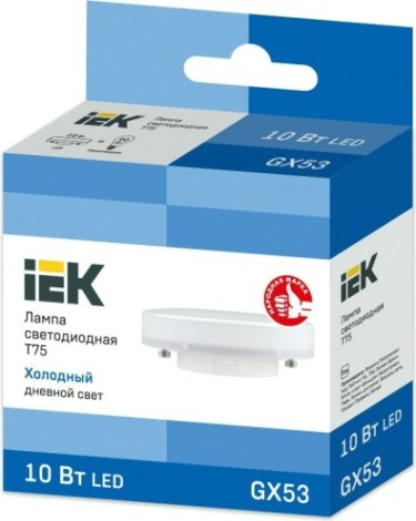 Лампа светодиодная IEK T75 таблетка 10вт 6500к gx53 [LLE-T80-10-230-65-GX53]