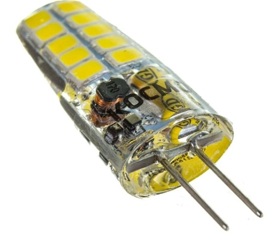 Лампа светодиодная КОСМОС 3Вт G4 12В 4500К силикон [LksmLED3wJCG412v45]