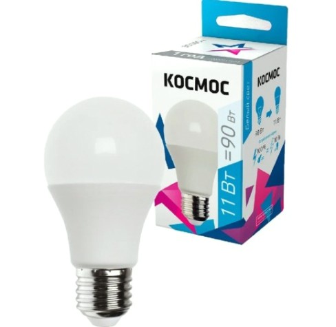 Лампа светодиодная КОСМОС А60 11W Е27 4500K [LkecLED11wA60E2745]