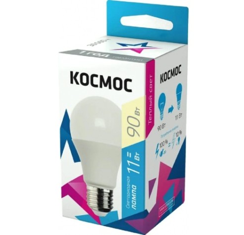 Лампа светодиодная КОСМОС А60 11W Е27 6500K [LkecLED11wA60E2765]
