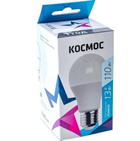 Лампа светодиодная КОСМОС А60 13W Е27 4500K [LkecLED13wA60E2745]