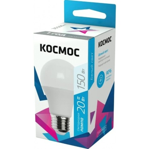 Лампа светодиодная КОСМОС А60 20W Е27 6500K [LkecLED20wA60E2765]