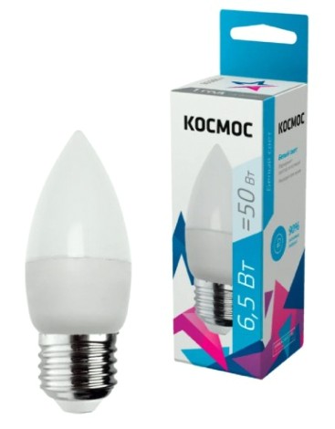Лампа светодиодная КОСМОС CN 6,5W 220V E27 4500K [LkecLED6.5wCNE2745]