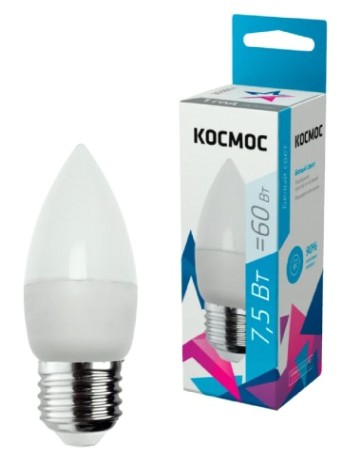 Лампа светодиодная КОСМОС CN 7,5W 220V E27 4500K [LkecLED7.5wCNE2745]