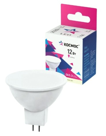 Лампа светодиодная КОСМОС JCDR 12W 220V GU5.3 3000K [LkecLED12wJCDRC30]