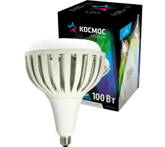 Лампа светодиодная КОСМОС PREMIUM HWLED 100W 220V E40 6500K [KHWLED100WE4065]