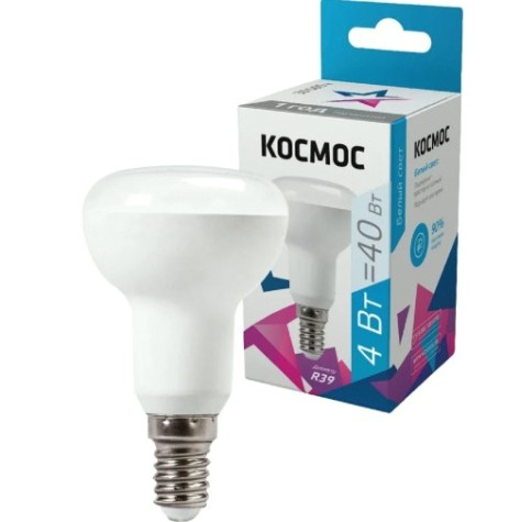 Лампа светодиодная КОСМОС R39 4Вт Е14 230v 4500K LED рефлектор [Lksm_LED4wR39E1445]