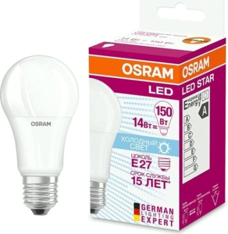Лампа светодиодная Osram LED Star A 150 13вт 4000к e27 1521лм [4058075057043]