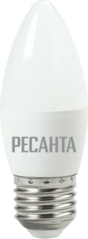Лампа светодиодная Ресанта C37 6W 3000К E27 [76/1/9]