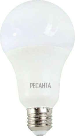 Лампа светодиодная Ресанта LL-R-A80-20W-230-6K-E27 (груша, 20вт, холод., е27) [76/1/76]
