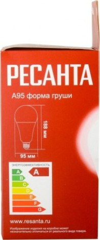 Лампа светодиодная Ресанта LL-R-A95-25W-230-4K-E27 (груша, 25вт, нейтр., е27) [76/1/77]