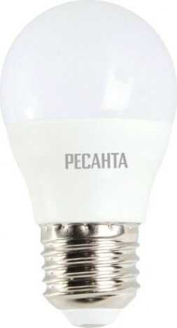Лампа светодиодная Ресанта LL-R-G45-7W-230-4K-E27 (шар, 7вт, нейтр., е27) [76/1/73]