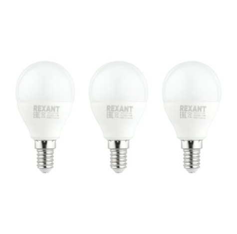 Лампа светодиодная REXANT 604-209-3 Шарик (GL) 11,5Bт E14 1093Лм 6500К 3 шт