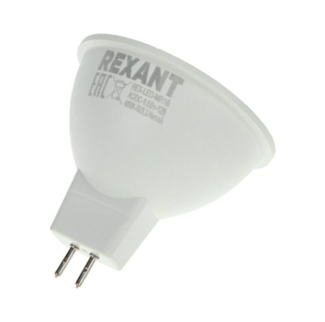 Лампа светодиодная REXANT Рефлектор MR16 9,5Вт 808Лм GU5.3 AC/DC 12B 4000K низковольтная [604-4004]