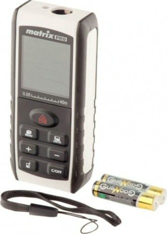 Лазерный дальномер MATRIX LD-40 40м с электронным угломером [38015]