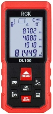 Лазерный дальномер RGK DL100 С ПОВЕРКОЙ с угломером [755719]