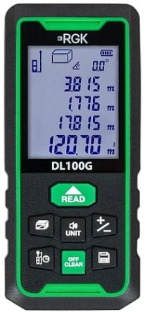 Лазерный дальномер RGK DL100G зеленый луч с угломером [778190]