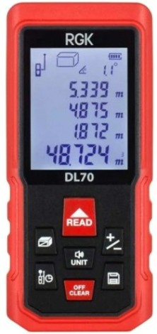 Лазерный дальномер RGK DL70 С ПОВЕРКОЙ с угломером [755702]