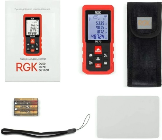 Лазерный дальномер RGK DL70 с угломером [4610011873911]