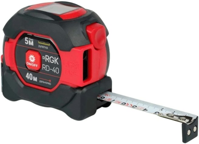 Лазерный дальномер RGK RD40 с рулеткой [774871]