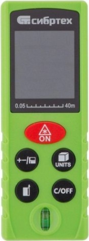 Лазерный дальномер СИБРТЕХ PM-40 40м с пузырьковым уровнем [38010]