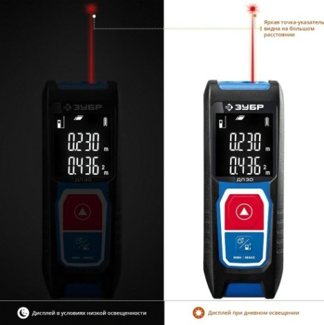 Лазерный дальномер ЗУБР ДЛ-30 [34927]