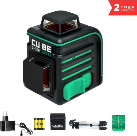 Лазерный нивелир ADA CUBE 2-360 GREEN PROFESSIONAL EDITION [А00534]
