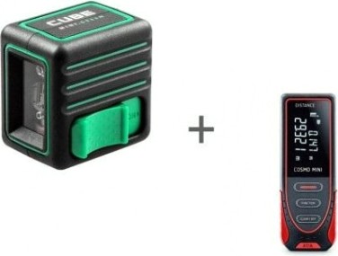 Лазерный уровень ADA CUBE MINI GREEN BASIC EDITION + Дальномер ADA Cosmo MIN [А00730]