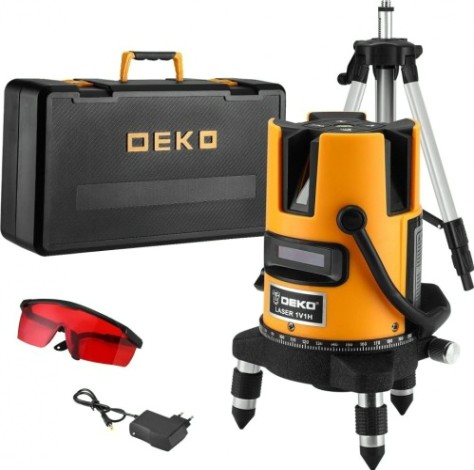 Лазерный уровень DEKO DKLL02RB PRO PREMIUM, со штативом 1 м [065-0102-2]
