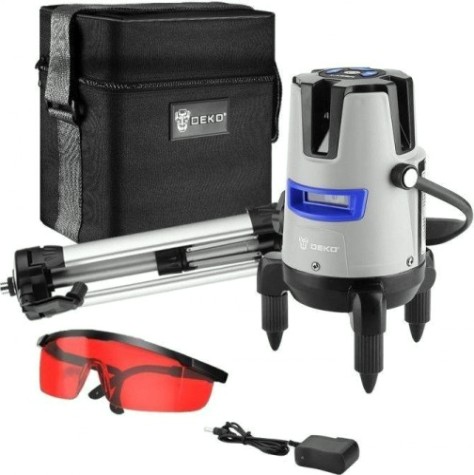Лазерный уровень DEKO DKLL02RB PRO SET 2 со штативом 1м [065-0102]