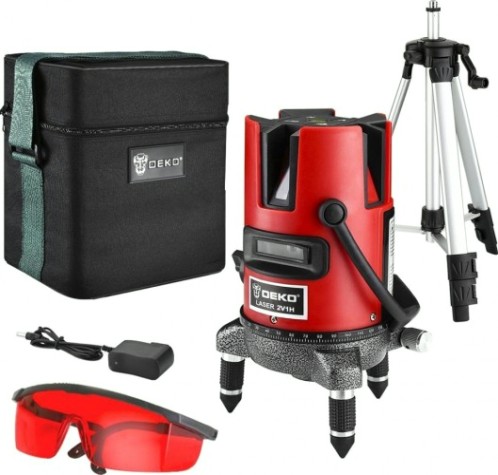 Лазерный уровень DEKO DKLL02RB SET 2 со штативом [065-0297]