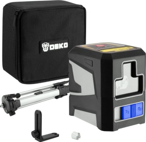Лазерный уровень DEKO DKLL12 SET 2 со штативом 1 м (2 линии, зеленый луч) [065-0100]