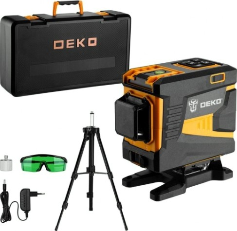 Лазерный уровень DEKO DKLL12PG1 360/3 SET 2 PREMIUM со штативом 1,2 м [065-0235-1]