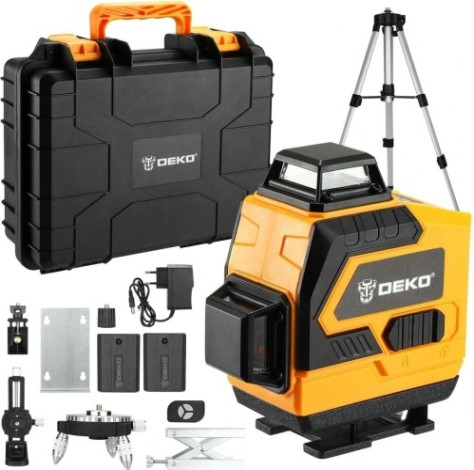 Лазерный уровень DEKO DKLL16 & tripod 1 m в кейсе со штативом [065-0233]