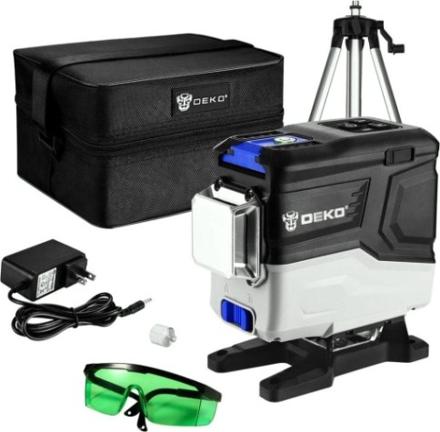 Лазерный уровень DEKO LL12-HVR со штативом 1 м (12 линий, зеленый луч) [065-0105]