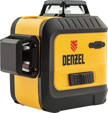 Лазерный уровень Denzel LX 360-3 Red мультипризменный 30 м, 635 нм, акк. li 2800 мач, р [35077]