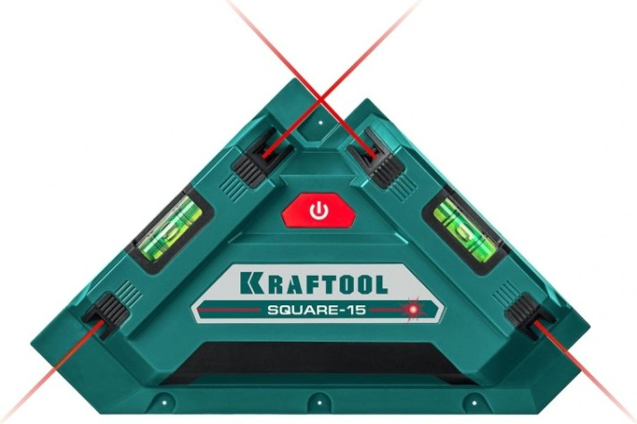 Лазерный уровень KRAFTOOL SQUARE-15 угольник для кафеля [34705]