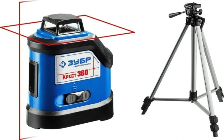 Лазерный уровень ЗУБР КРЕСТ 360 нивелир 360° [34906]