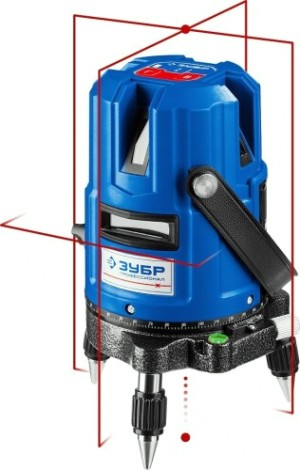 Лазерный уровень ЗУБР КРЕСТ-55 4 верт, 3 гориз. линии [34904]