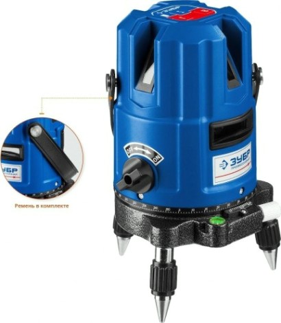 Лазерный уровень ЗУБР КРЕСТ-55 4 верт, 3 гориз. линии [34904]