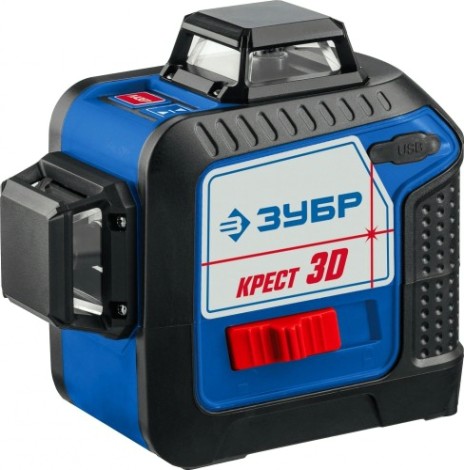 Лазерный уровень ЗУБР ПРОФЕССИОНАЛ крест 3d [34908_z01]