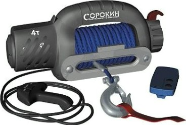 Лебедка автомобильная СОРОКИН 4.954 (4,0 т - 26 м), трос кевларовый