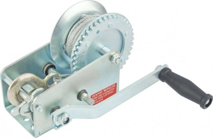 Лебедка барабанная MATRIX тяга-0,8 т шестеренчатая, тросовая [522735]