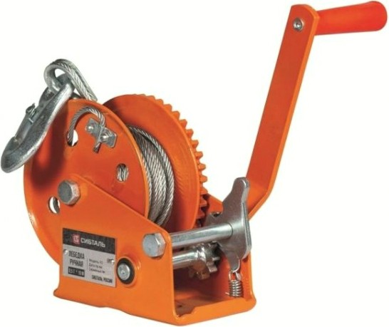 Лебедка барабанная СИБТАЛЬ FD 1T 20м ручная, с тросом [070 0001 1020]