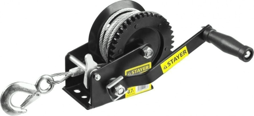 Лебедка барабанная STAYER 43112-07 (0,7 т - 8 м) [43112-0.7]