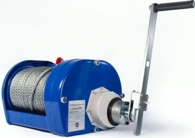 Лебедка барабанная TOR ЛТ-2 (JHW-2) г/п 2,0 т, длина троса 40 м, 11321 [11321]