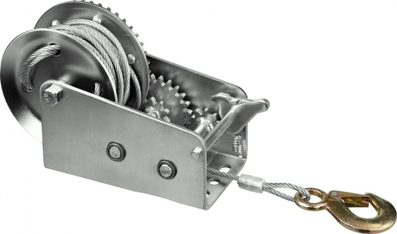 Лебедка барабанная ЗУБР Профессионал тяговая, тросовая, 0,9 т, 8 м [43113-0.9_z01]