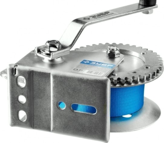 Лебедка ручная барабанная ЗУБР "ПРОФЕССИОНАЛ" тяговая, ленточная, 0.5 т, 8 м 43115-0.5 [43115-0.5]