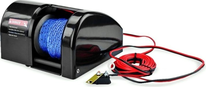 Лебедка якорная SKIPPER Fisher 25, трос 30м, беспроводной пульт ДУ, черная [SK-FISHER25]