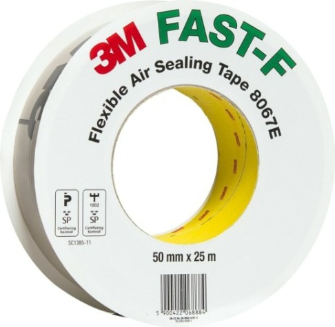 Лента односторонняя для гидроизоляции 3M FAST-F 8067E разделенным лайнером, бежевая 50 мм х 25 м [7100086951]